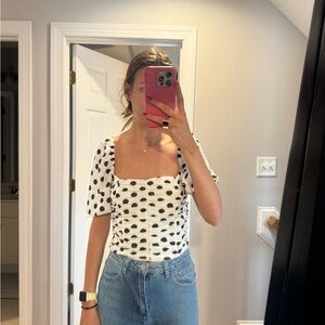 ASOS Black and White Square Neck Blouse